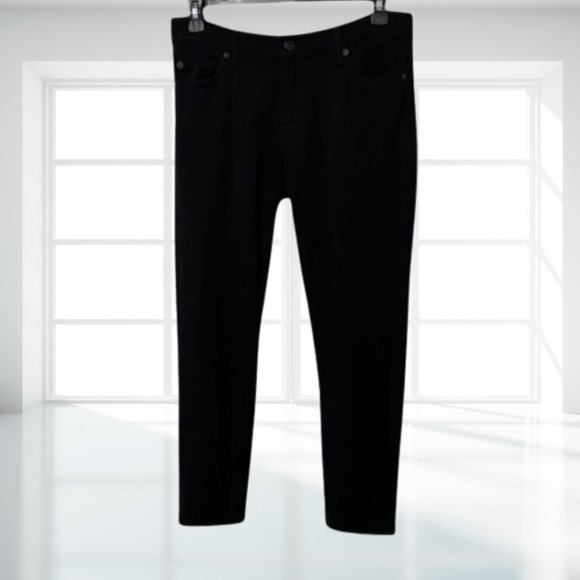 7 For All Mankind Gwenevere Skinny Black Jeans - Size 28 - Mid-Rise, Stretch - Picture 2 of 12